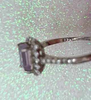 Anillo Plata Amatista Natural Ajustable