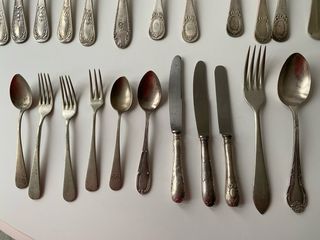 Cubiertos de alpaca y baño de plata