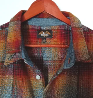 Camisa Losser Machine cuadros naranja y rojo