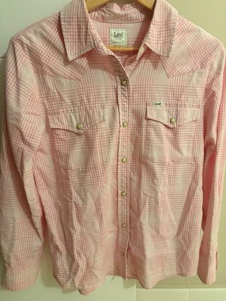 Camisa Lee cuadros rosa y blanco
