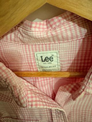 Camisa Lee cuadros rosa y blanco
