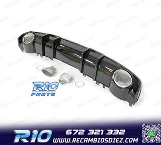 DIFUSOR AUDI A4 B9 S LINE 16- LOOK RS4 NEGRO BRILLO