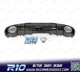 DIFUSOR AUDI A4 B9 S LINE 16- LOOK RS4 NEGRO BRILLO