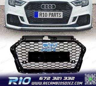 PARRILLA AUDI A3 16-20 LOOK RS3 NEGRO