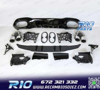 DIFUSOR MERCEDES CLASE A V177 AMG 18- SEDAN LOOK A45 + COLAS