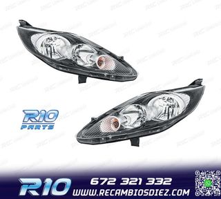 FAROS PARA FORD FIESTA MK7 3 5P 08-13 FONDO NEGRO
