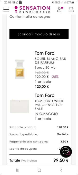 Tom Ford Soleil Blanc Eau de Parfum 30ml Sigillato