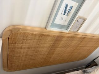 Cabecero madera natural 135cm ratán