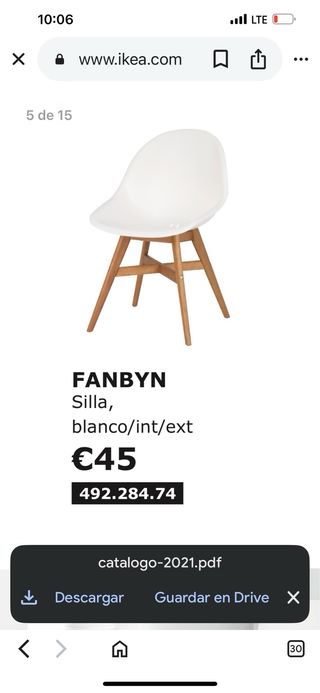 Sillas de comedor blancas y madera