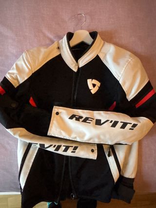 Chaqueta Moto Revit Negra y Blanca