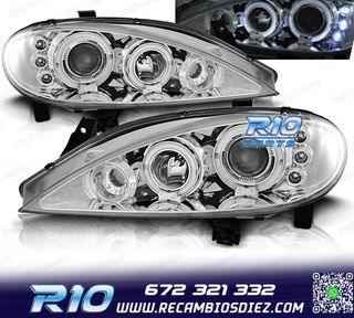 FAROS RENAULT MEGANE 99-02 OJOS ANGEL FONDO CROMO