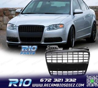 PARRILLA AUDI A4 B7 04-09 LOOK S LINE NEGRO BRILLO