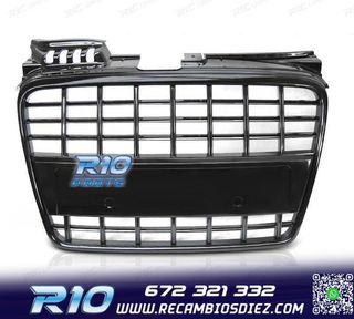 PARRILLA AUDI A4 B7 04-09 LOOK S LINE NEGRO BRILLO