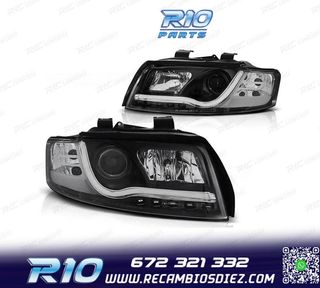 FAROS AUDI A4 B6 00-04 LUZ DIURNA TUBE LIGHT FONDO NEGRO