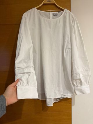 Blusa blanca manga larga