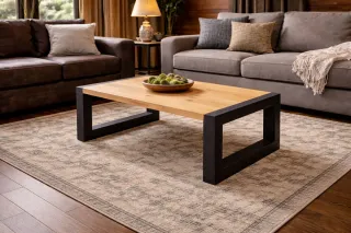 Mesa de centro industrial madera y metal