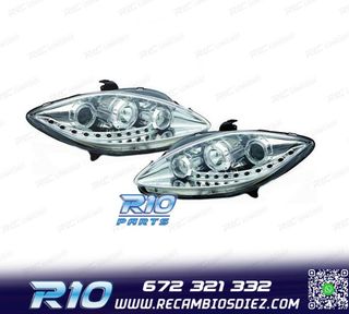 FAROS SEAT LEON ALTEA TOLEDO 04-09 FONDO CROMO LUZ DIURNA LE