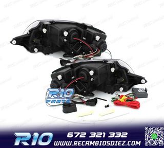 FAROS AUDI TT 98-05 LUZ DIURNA REAL LED FONDO NEGRO