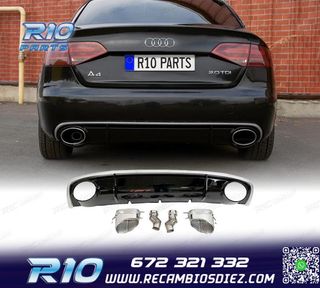 DIFUSOR AUDI A4 B8 11-15 LOOK RS4 DOBLE SALIDA