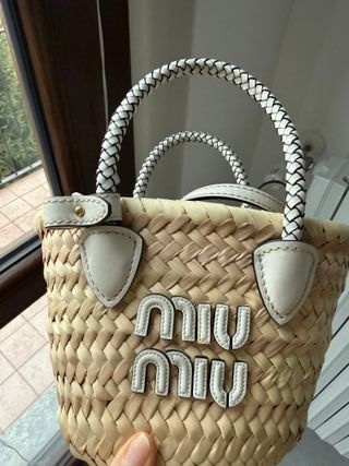 Borsa Miu Miu paglia e pelle