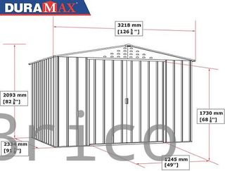 Caseta Metálica Top Hércules 233x321x209 cm - Duramax