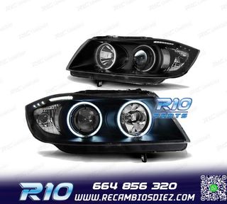 FAROS BMW E90 E91 05-08 OJOS ANGEL FONDO NEGRO CCFL