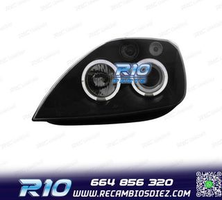 FAROS PARA FORD FIESTA 02-08 OJOS ANGEL FONDO NEGRO