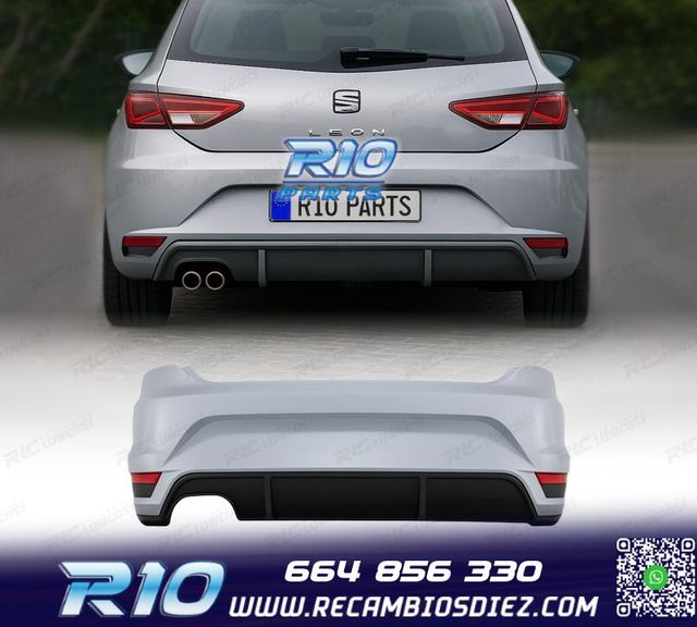 PARAGOLPES TRASERO SEAT LEON FR 13-20 SALIDA DE ESCAPE DOBLE