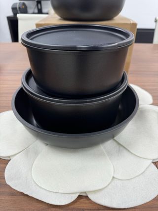 Juego de Ollas CAROTE Negro y Madera