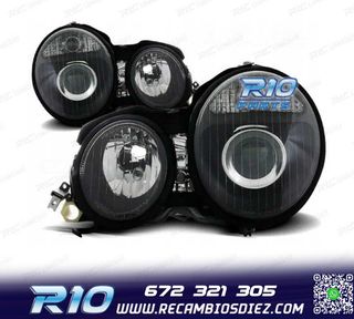 FAROS MERCEDES CLASE E W210 95-99 FONDO NEGRO