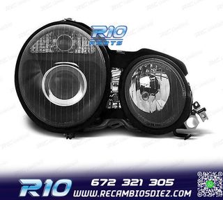 FAROS MERCEDES CLASE E W210 95-99 FONDO NEGRO