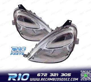 FAROS MERCEDES CLASE A W168 97-04 FONDO CROMO