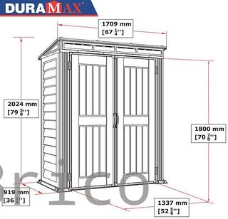 Caseta PVC Yardmate Pent Plus 91x170x202 cm - Duramax