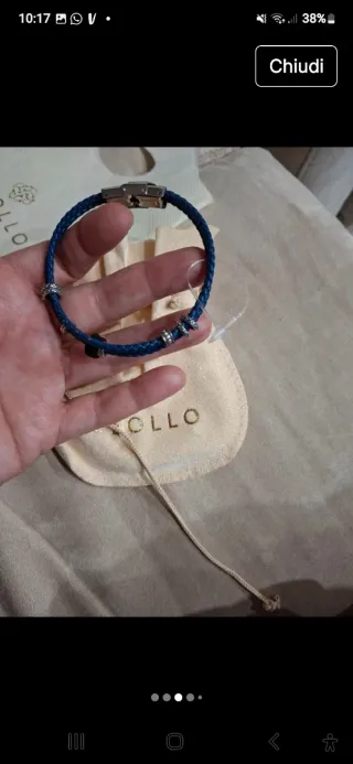 Bracciale Rebollo Uomo Acciaio Blu