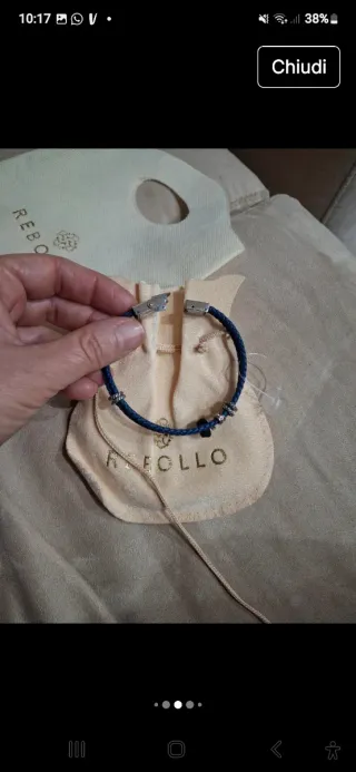 Bracciale Rebollo Uomo Acciaio Blu