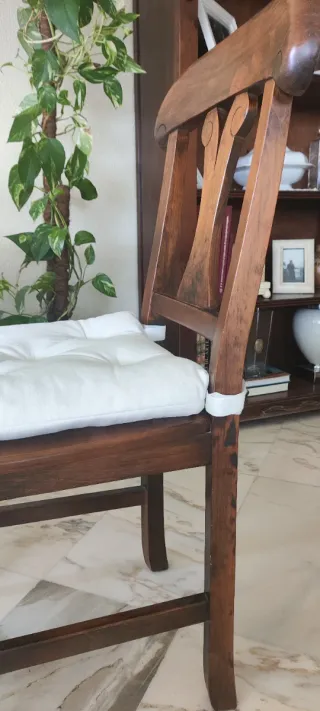 Conjunto mesa y 6 sillas madera natural