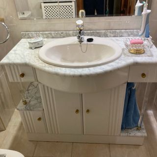 Conjunto lavabo, mueble y espejo