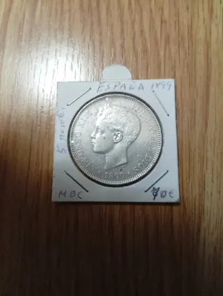 5 Pesetas España 1899