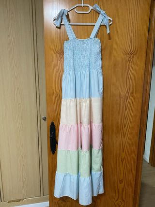 Vestido largo de verano a rayas