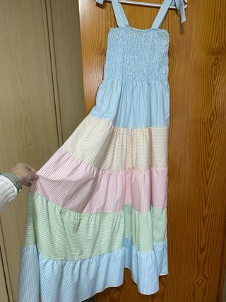 Vestido largo de verano a rayas