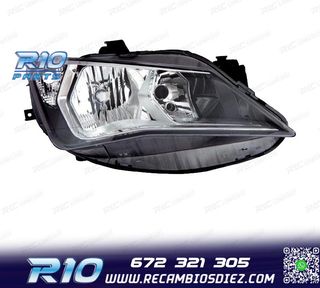 FARO DCH PARA SEAT IBIZA 12-17 FONDO OSCURO + CROMO
