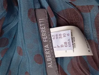 Blusa seda azul y marrón