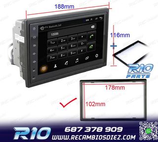 RADIO 9" GPS ANDROID 13 2DIN TÁCTIL BLUETOOTH USB SD