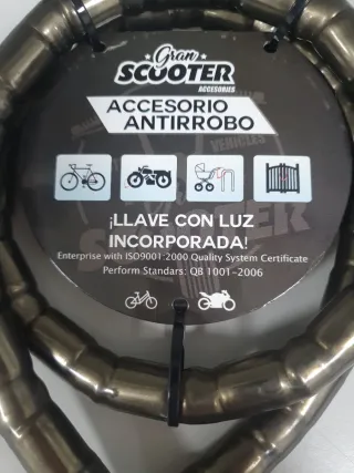 Candado Antirrobo Gran Scooter Llave con Luz