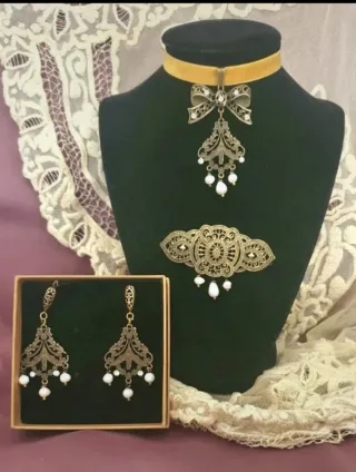 Aderezo fallero huertano oro y perlas