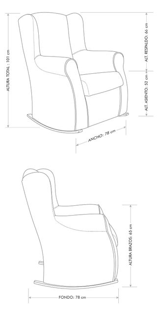 Poltrona a Dondolo in Tessuto Rosa