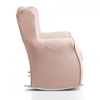 Poltrona a Dondolo in Tessuto Rosa