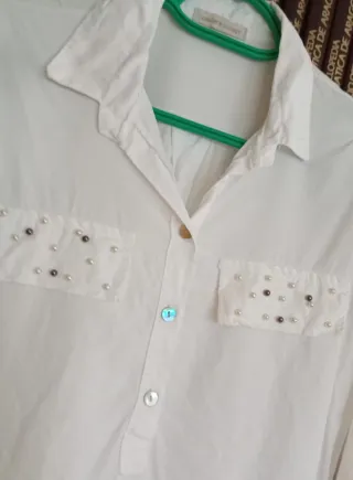 Blusa Chloe's Closet Blanca Manga Larga