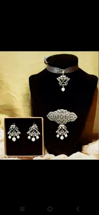 Aderezo Huertana Fallera Plata y Perlas