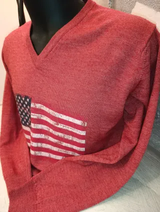 Maglioncino V-Neck Bandiera USA Taglia M